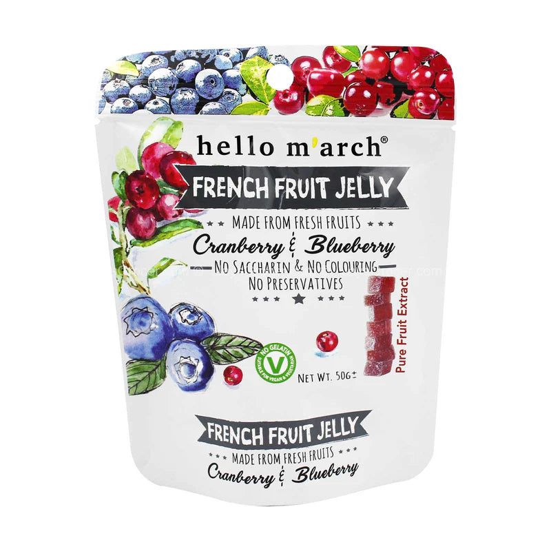 Hello March French Fruit Jelly Cranberry & Blueberry Flavor * VEGAN *