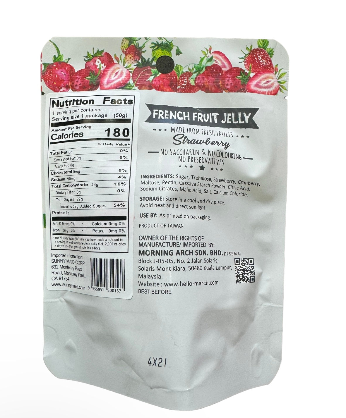 Hello March French Fruit Jelly Strawberry * VEGAN **